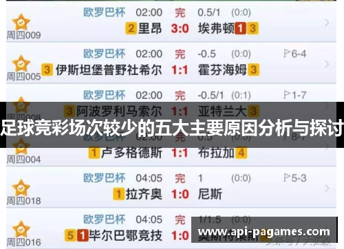 足球竞彩场次较少的五大主要原因分析与探讨