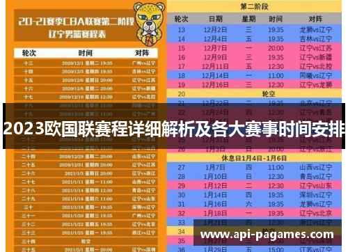 2023欧国联赛程详细解析及各大赛事时间安排 2023欧国联赛程详细解析及各大赛事时间安排